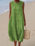 Sara™ Muster-Midi-Kleid