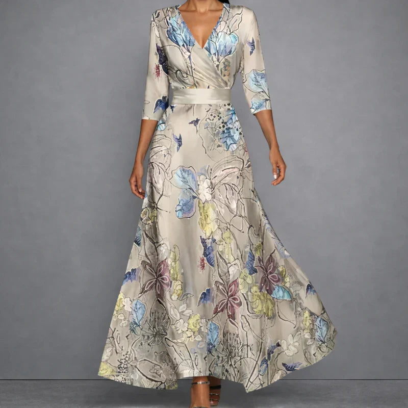 Savenora | Sculpting Floral Maxi Kleid für elegante Selbstsicherheit
