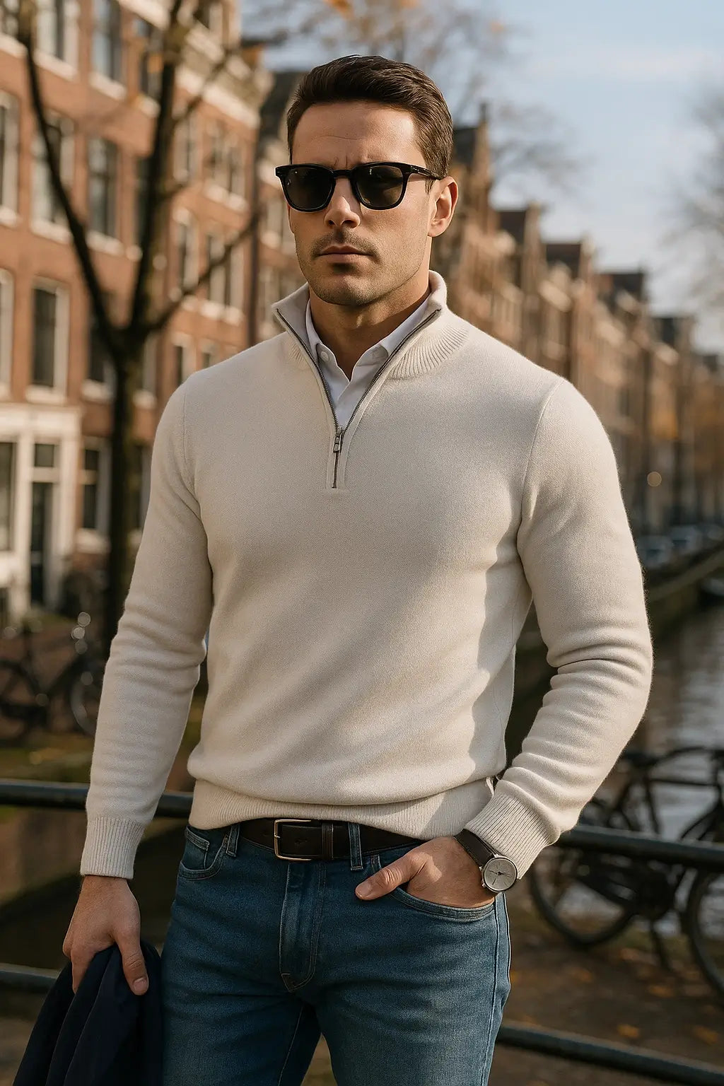 Sommerfeld™ | Windsor Herrenpullover mit Halbzipper