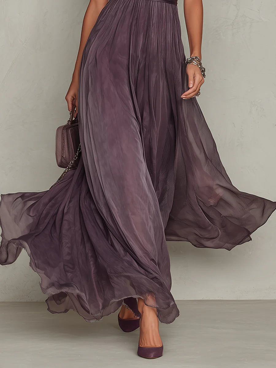 Ashley | Elegantes Vintage Chiffon-Maxikleid