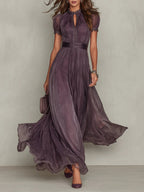 Ashley | Elegantes Vintage Chiffon-Maxikleid