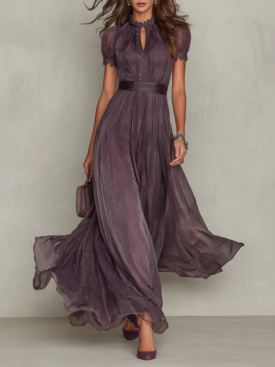 Ashley | Elegantes Vintage Chiffon-Maxikleid