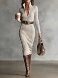 Ayesha™ - Elegantes Rippstrickkleid