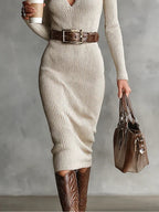 Ayesha™ - Elegantes Rippstrickkleid