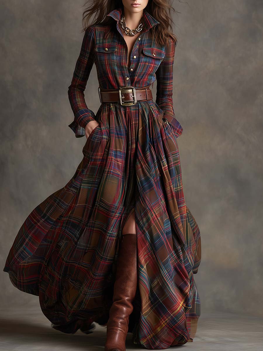 Bodil™ - Maxi-Hemdkleid im Karomuster