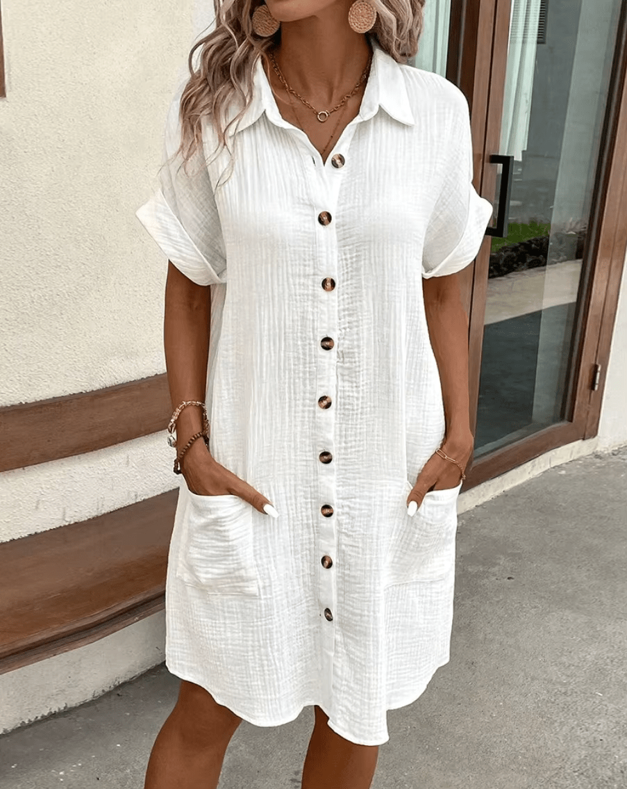 Luz™ - Komfortables Hemdkleid mit Knopfdetails