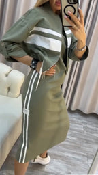 Feyra™ - Elegantes und Lässiges Damen-Set mit Rundhalsausschnitt-Kleid und passender Jacke