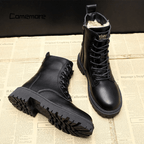 Sommerfeld™ | Stilvolle schwarze Leder-Winterstiefel