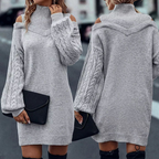 Laira™ – Hochkragenkleid mit Zopfmuster