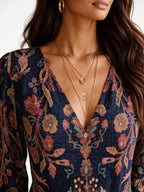 Savenora | Langes Ethno-Kleid mit Bohemian-Print
