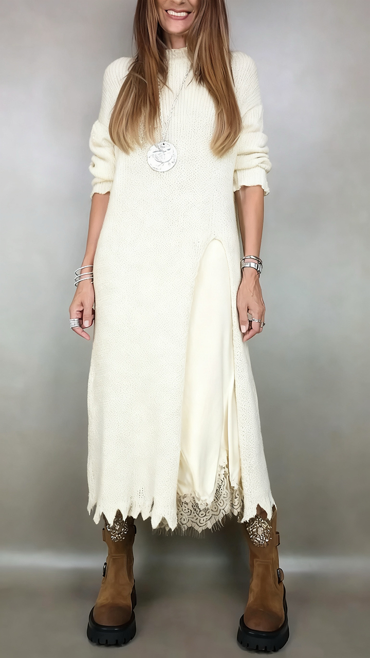 Artone™ - Stilvolles Zweiteiliges Set: Langer Pullover mit passendem Kleid