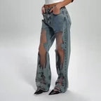 Sommerfeld | Vintage Mesh Patchwork Print Jeans